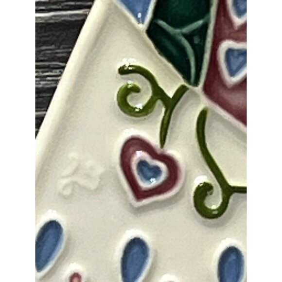 Ceramic Tile Angel Wall Hanger Vintage 1988 J Duban Designs Country Friendship - Picture 7 of 8